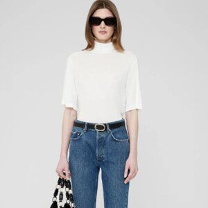 Anine Bing Corbin Tee Cashmere Top - Off White - Size M - Never Worn